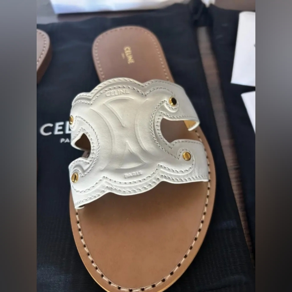 Celine Triomphe Slide Sandals - Picture 3 of 8